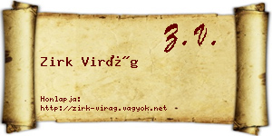 Zirk Virág névjegykártya